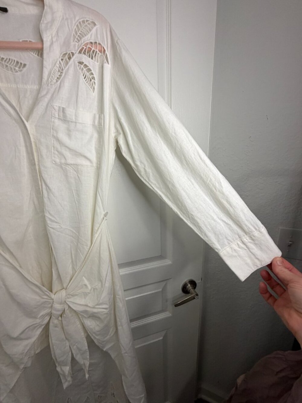Free People White Linen -Front Convertible Mini/Maxi Dress- S- MSRP $228 - Picture 11 of 16